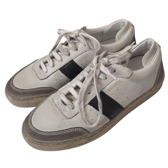 Axel Arigato Leather Low Trainers US 7 39 Stripe Shoes Dunk Distressed Sneaker - Picture 1 of 10
